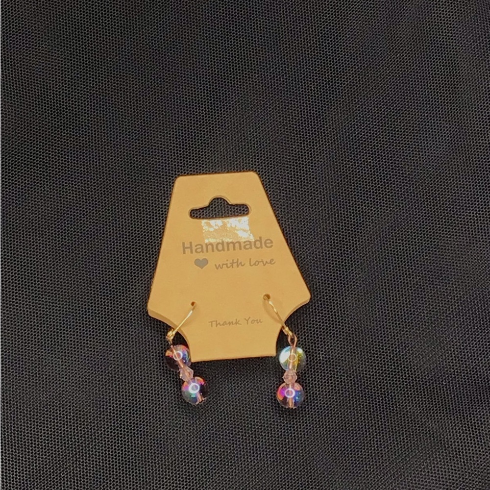 Handmade Women’s Dangle Earrings Set — Black, Pink, Clear, Red & Green Options - Picture 11 of 12